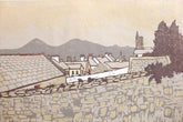Linocut Print - From Cobblers Yard, Dundrum 2009
